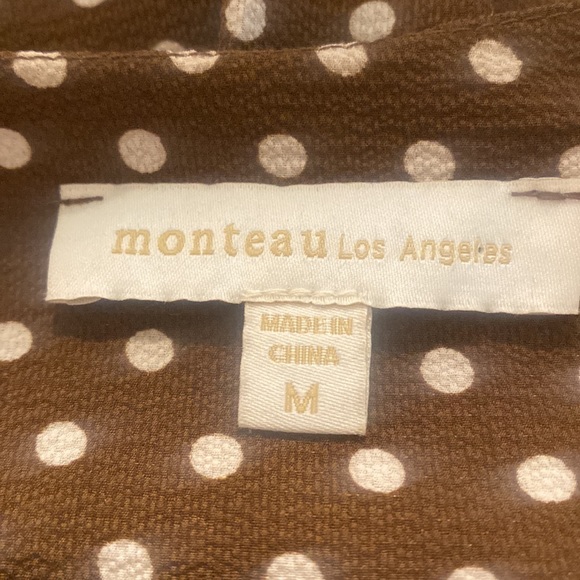 Monteau Sleeveless Polka Dot Wrap Peplum Blouse - Picture 8 of 9